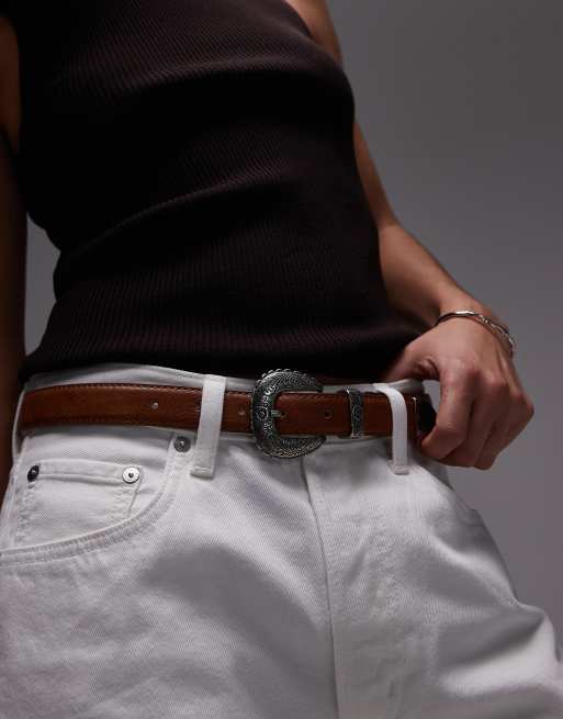 Mango western  buckle belt in tan