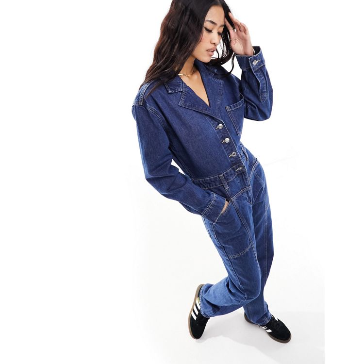 Men Denim Jumpsuit Detachable Jeans Overalls Casual Slim Rompers Cowboy  Trousers