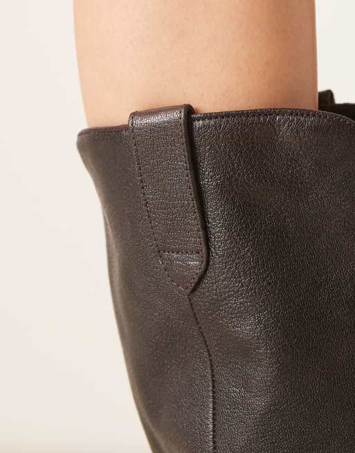 Mango western heeled boots in brown, 4 of 4