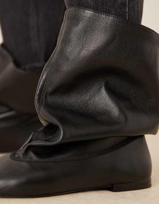 Mango wide ankle boots in black