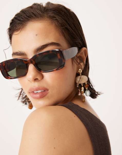 Mango wide frame sunglasses in tortoise shell - view 1