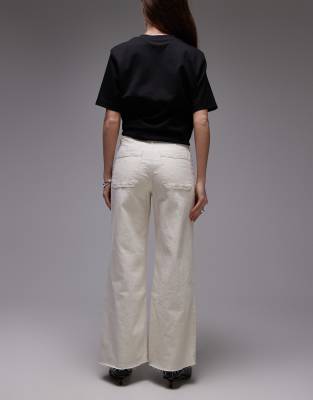 Mango Wide Leg Jeans In White