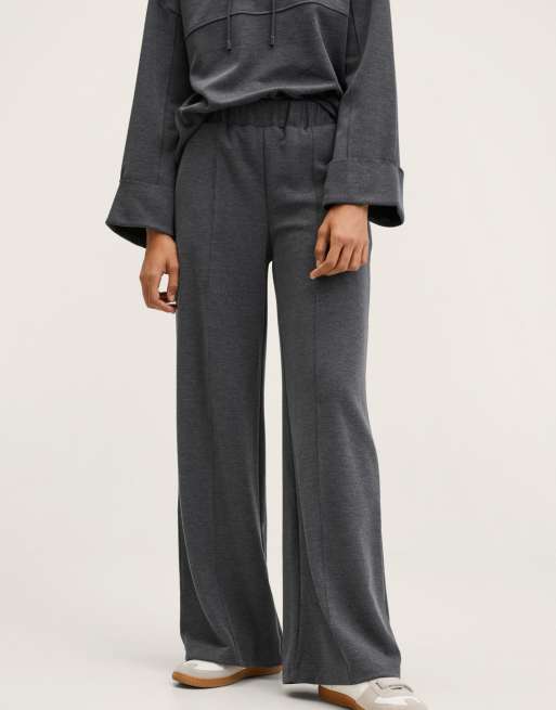 Mango wide leg lounge pants in gray