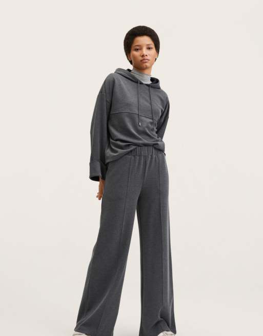 Mango wide leg lounge pants in gray