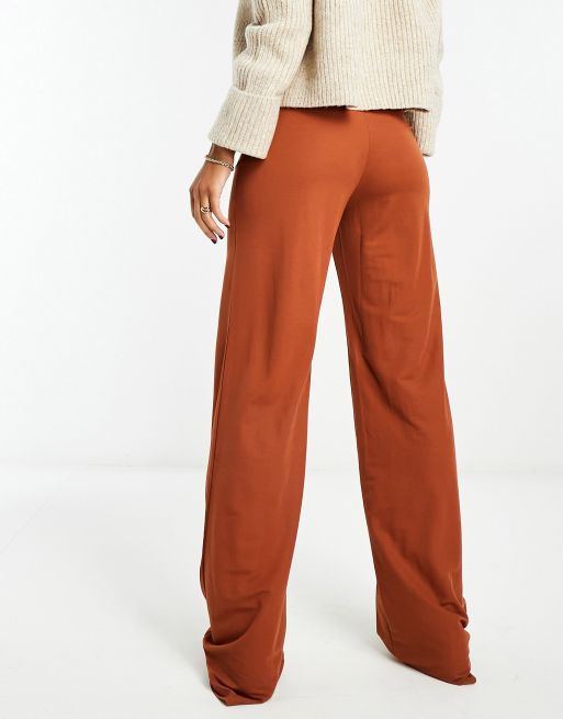 Mango wide leg trousers in rust