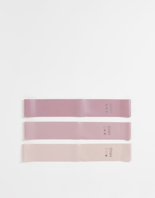 Mango – Widerstandsbänder-Set in Pastellrosa