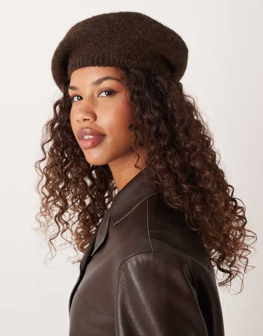 Mango Brown Beret Striped beret - Women | MANGO Laos main image 3