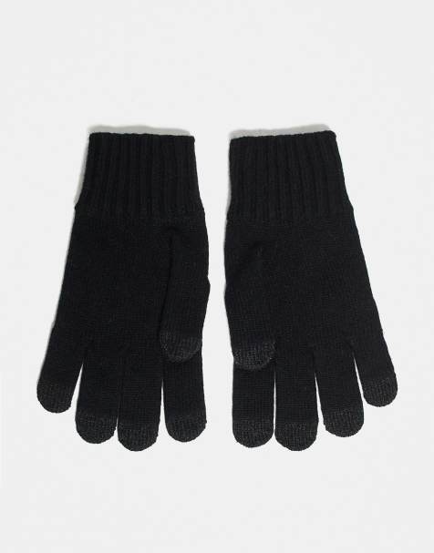 Mango wool blend gloves in black - view 1