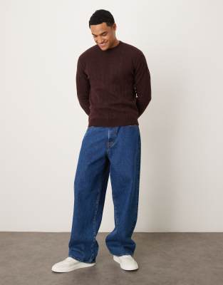 Mango Wool Cable Knit Sweater In Multi