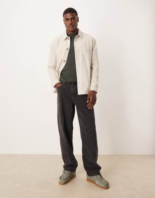 Mango Wool Look Textured Overshirt In Neutral