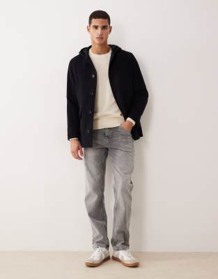 Mango Wool Mix Mid Length Coat With Hood In Multi