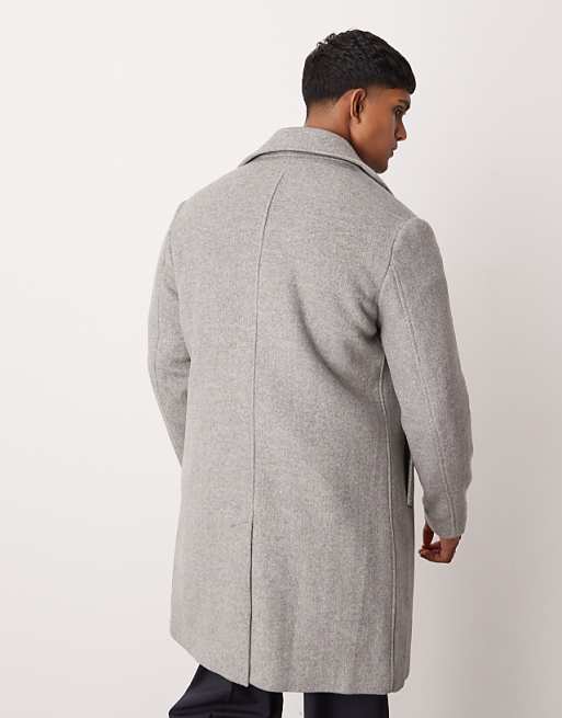 Mango wool mix mid length herringbone coat in gray | ASOS Mango wool mix mid length herringbone coat in gray | ASOS