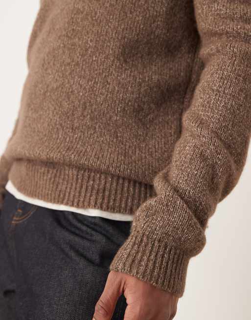 Mango wool mix salt and pepper jumper in mocha, 5 of 5