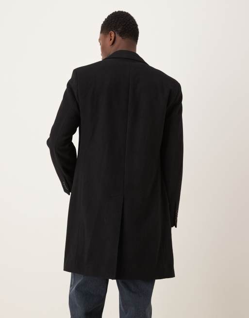 Mango wool mix tailored coat in black, 3 of 5