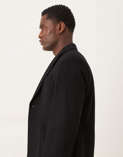 Mango wool mix tailored coat in black, 4 of 5