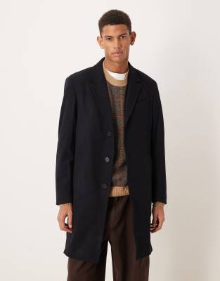 Mango Wool Mix Tailored Coat In Blue
