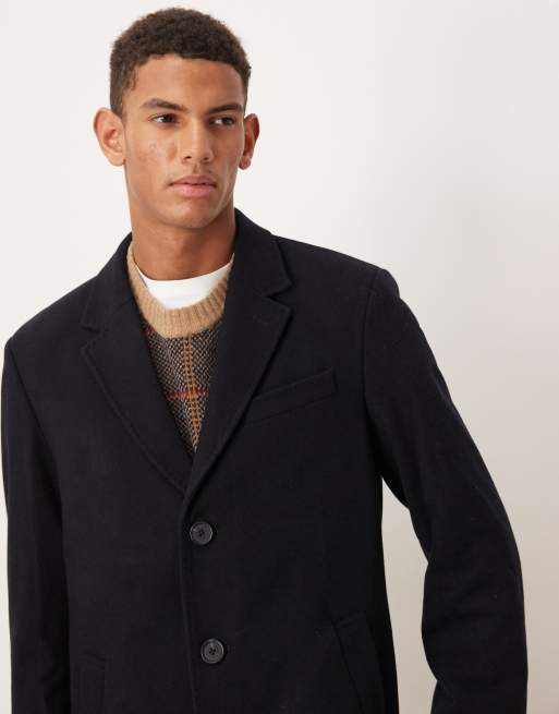 Mango wool mix tailored coat in navy, 5 of 5