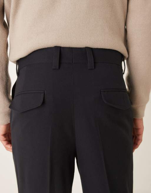 Mango wool mix tailored trouser in black, 4 of 5
