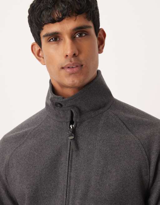 Mango wool mix zip up jacket in dark gray, 5 of 5