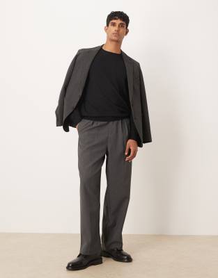 Mango Wool Round Neck Sweater In Black