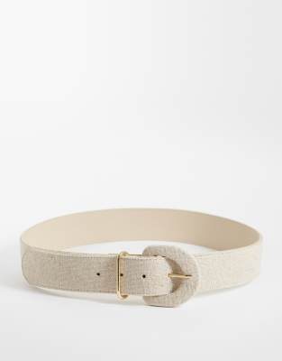 Mango Woven Belt In Neutral