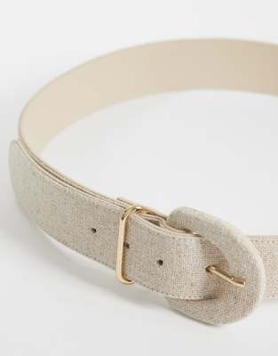 Mango Woven Belt In Neutral