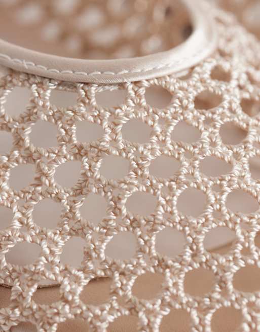 Mango woven flat shoe in beige, 3 of 4