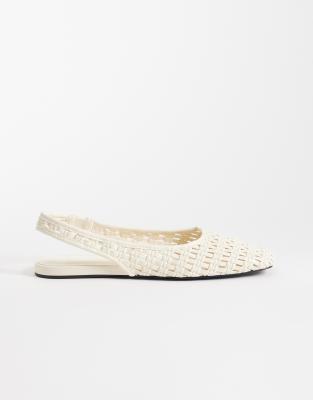 Mango Woven Flat Slingback Shoe In Multi