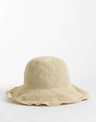 Mango Woven Sun Hat In Neutral