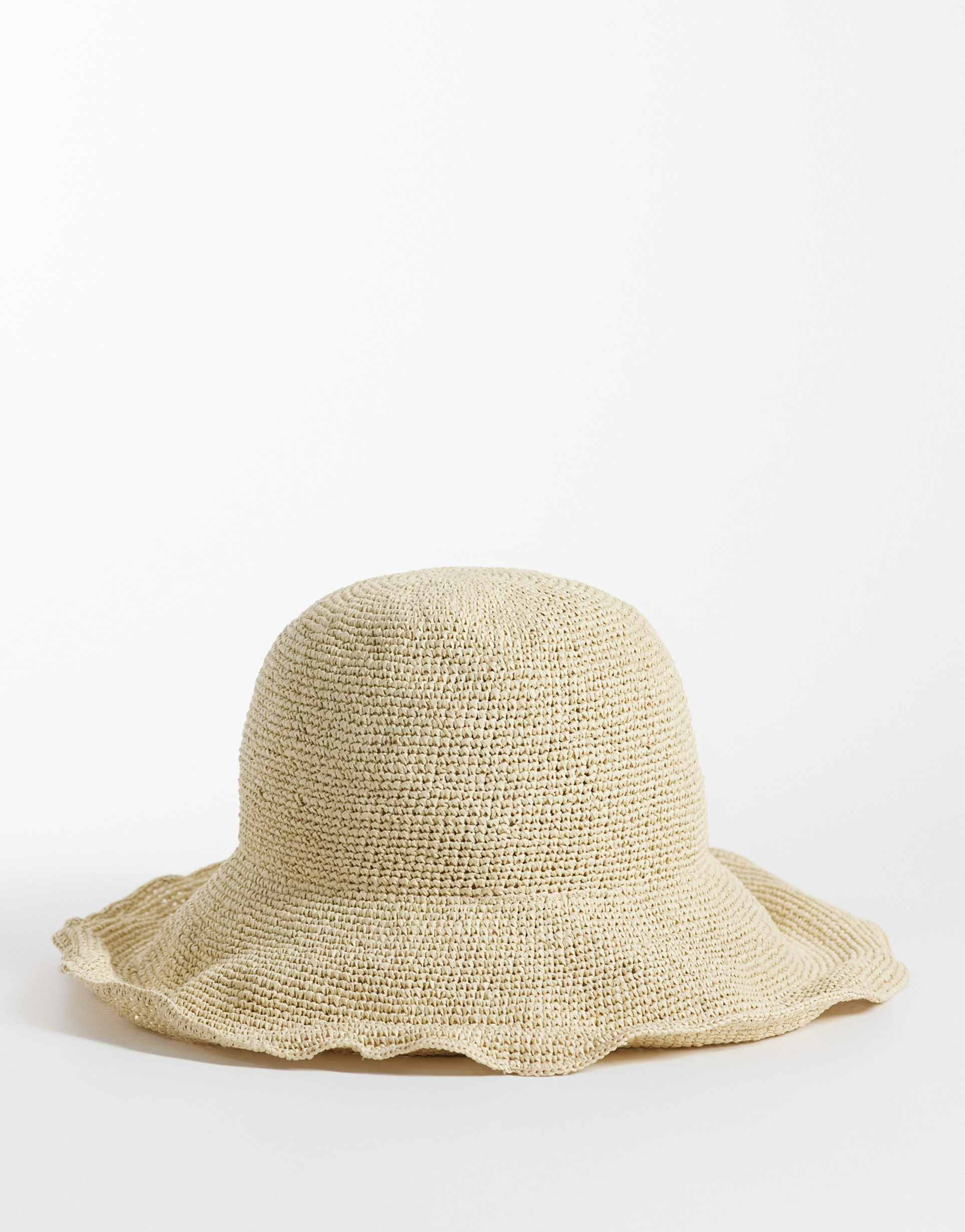 mango woven sun hat in beige