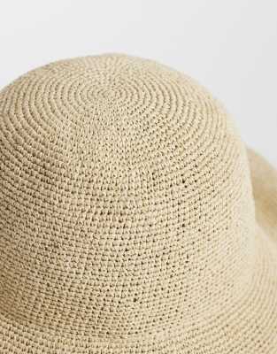 Mango Woven Sun Hat In Neutral