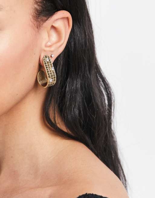 Mango wrap around earrings in gold
