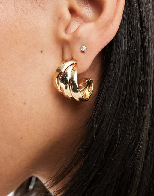 Mango wrap circle earring in gold ASOS
