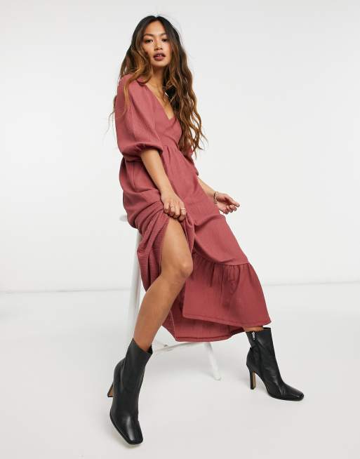 Raspberry wrap hot sale dress