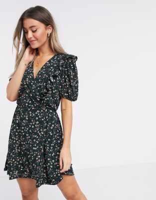 mango green floral dress