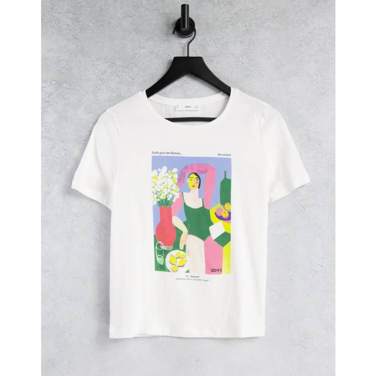 Mango t shirt femme hot sale