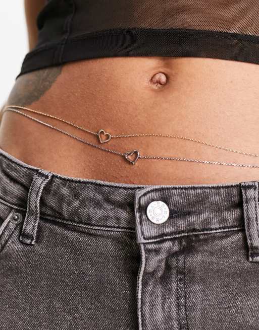 Mango x Camille body chain 2 pack in gold