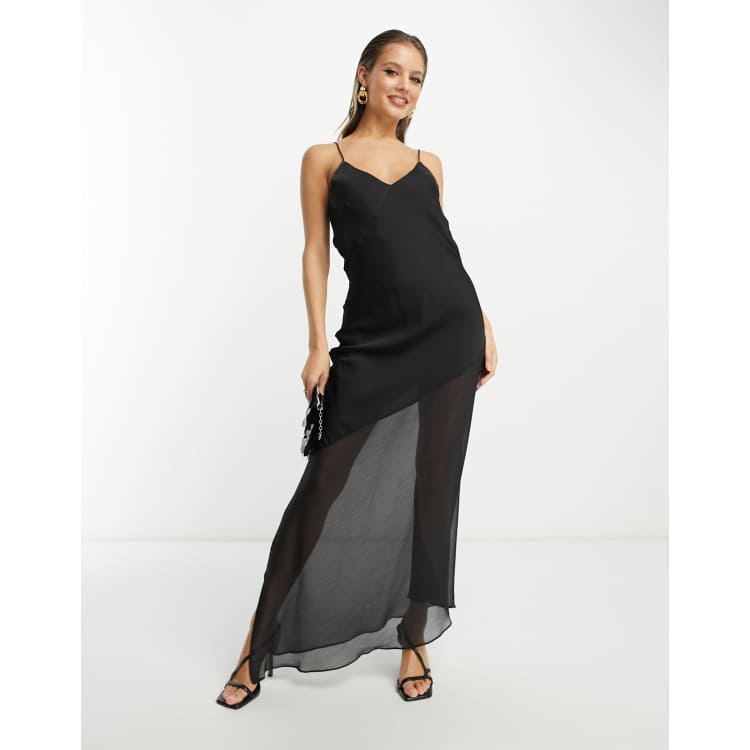 Sheer bottom hot sale maxi dress