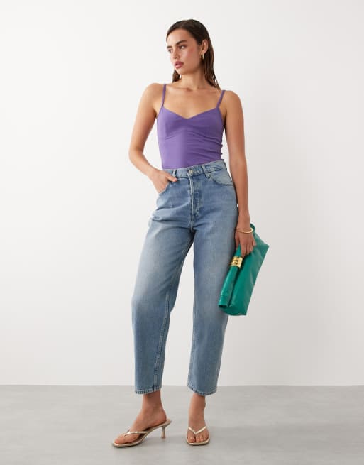 Mango x Hailey Bieber – Fioletowy usztywniany top na ramiączkach, 2 z 4