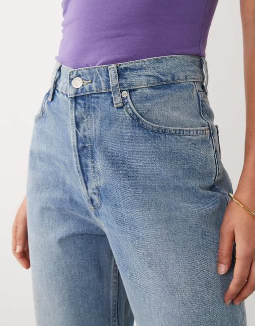 Mango x Hailey Bieber – Niebieskie jeansy z baryłkowymi nogawkami ze 100% bawełny, 5 z 5
