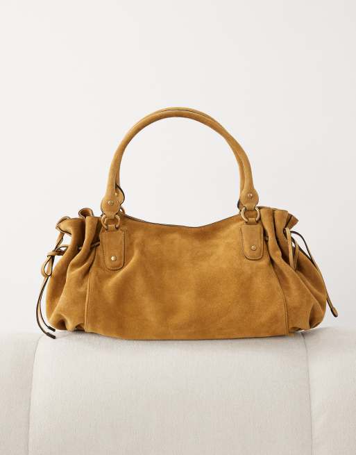 Mango x Hailey Bieber - Sac porté épaule souple 100 % cuir - Marron, 3 de 4
