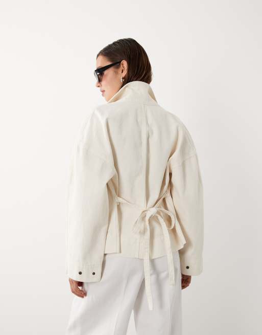 Mango x Hailey Bieber - Trench-coat court - Crème, 4 de 4