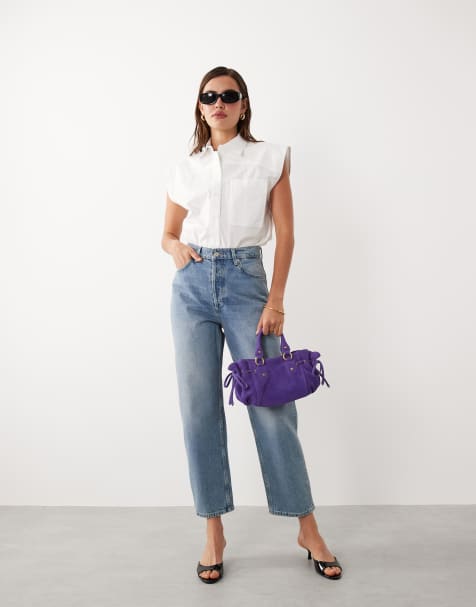 Mango x Hailey Bieber – Vit, ärmlös skjorta med markerade axlar - view 1