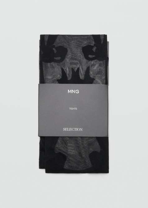 Mango x Kaia Gerber - Collants à détail nœud - Noir - view 1