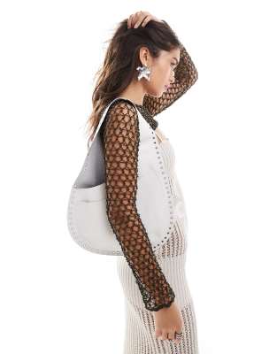 X Siedres studded leather bag in white