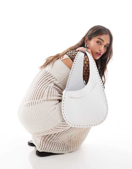 White studded bag hotsell