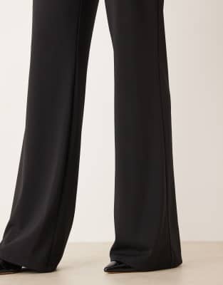 Mango Xcamilo Straight Leg Pants In Black