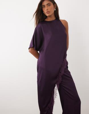 Mango Yazmin Straight Leg Trouser Co-ord In Purple
