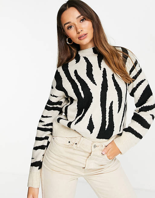 Mango zebra print sweater | ASOS