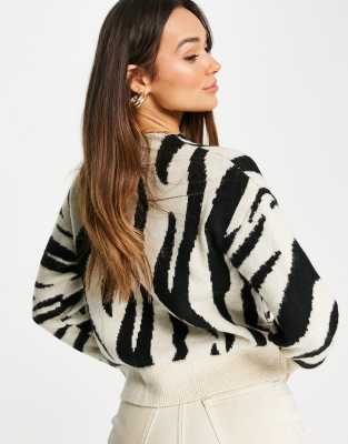 Mango zebra print sweater ASOS